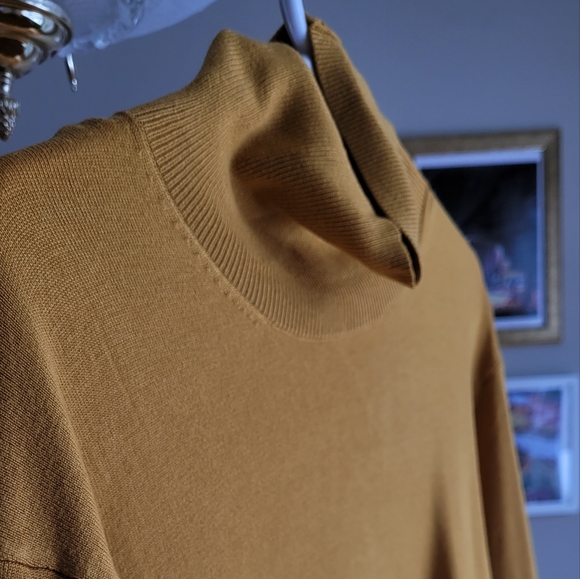 Simons, Le 31 brand, NWOT gold breathable turtleneck. Viscose and nylon. US XL - Picture 3 of 11